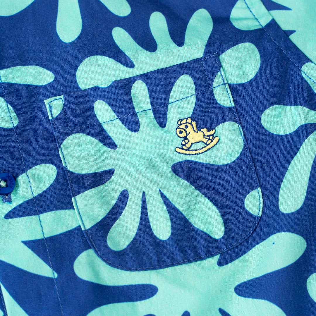 Baby Boy Blue Splash Play Short Sleeve Shirt