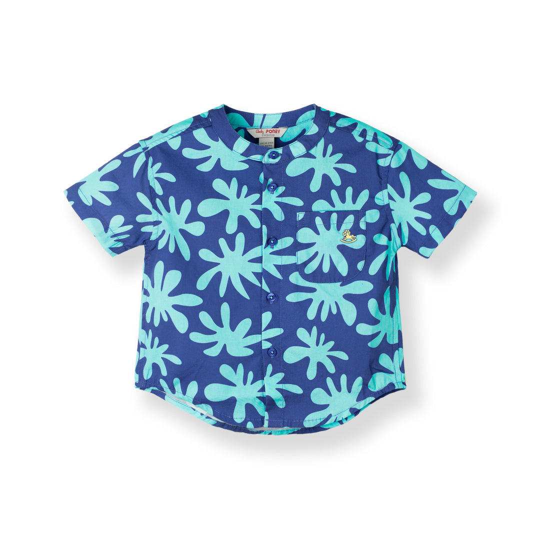 Baby Boy Blue Splash Play Short Sleeve Shirt