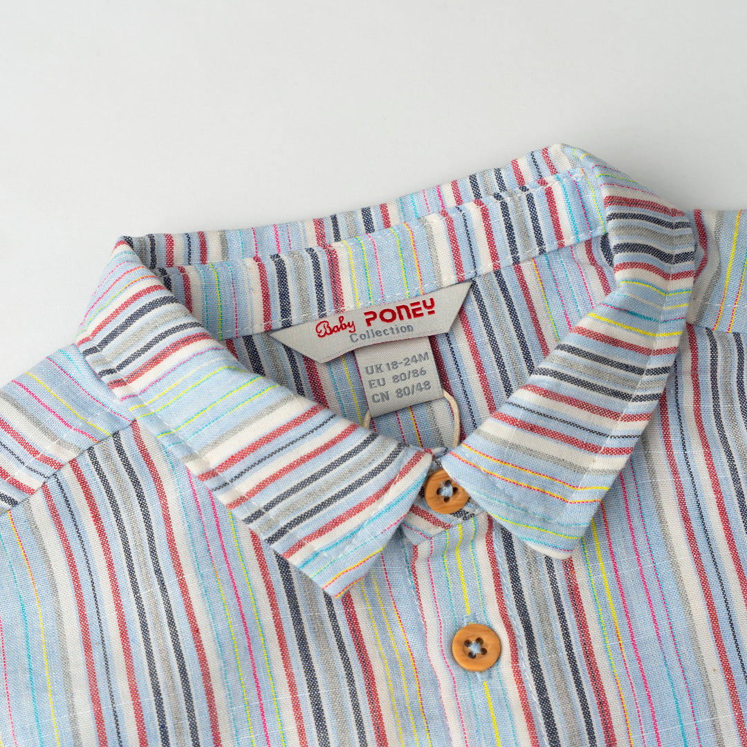 Baby Boy Bluewave Stripe Short Sleeve Shirt