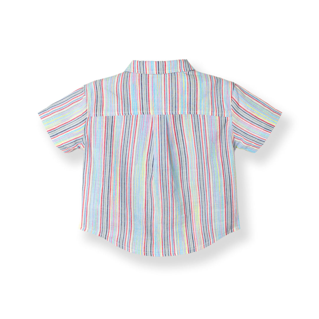 Baby Boy Bluewave Stripe Short Sleeve Shirt