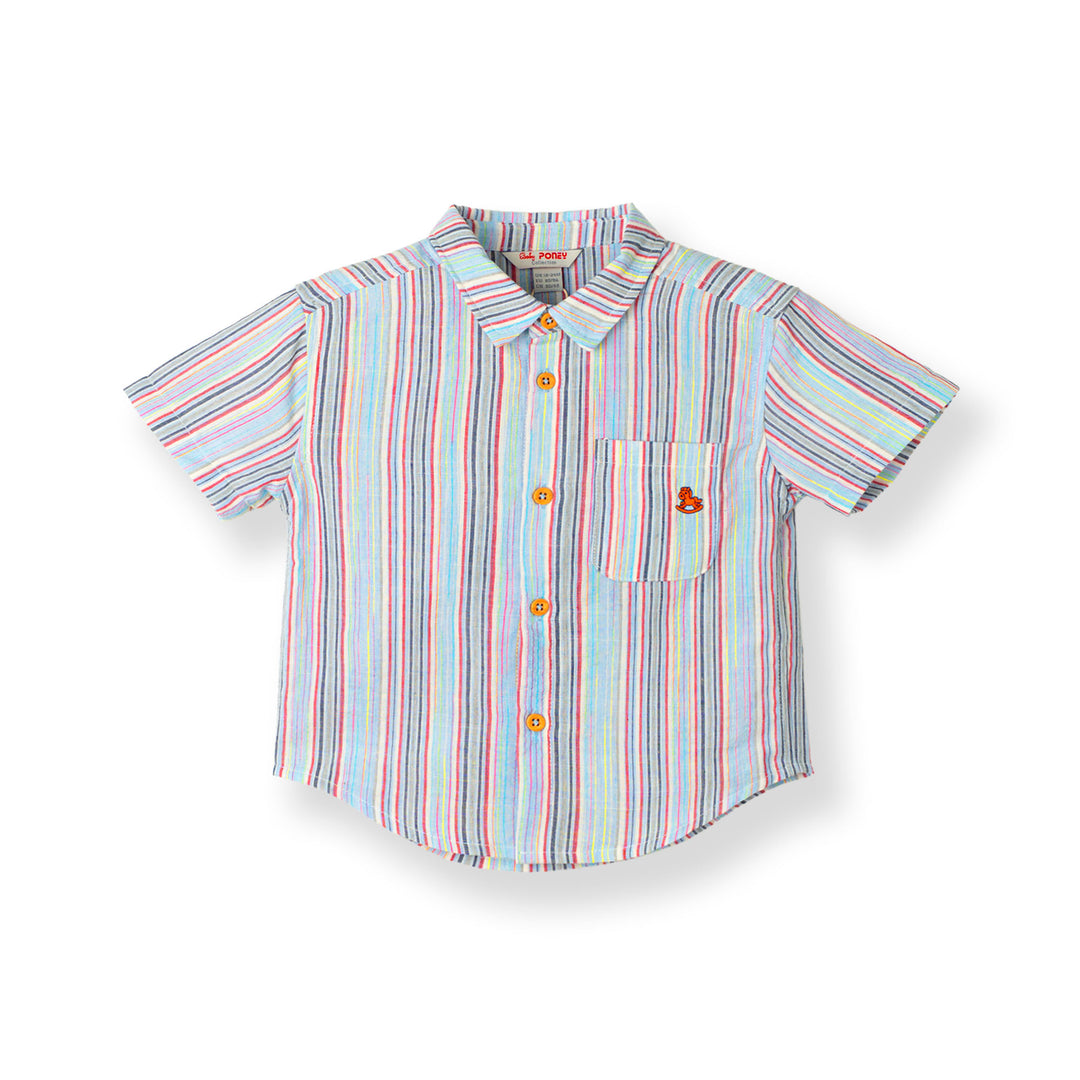 Baby Boy Bluewave Stripe Short Sleeve Shirt