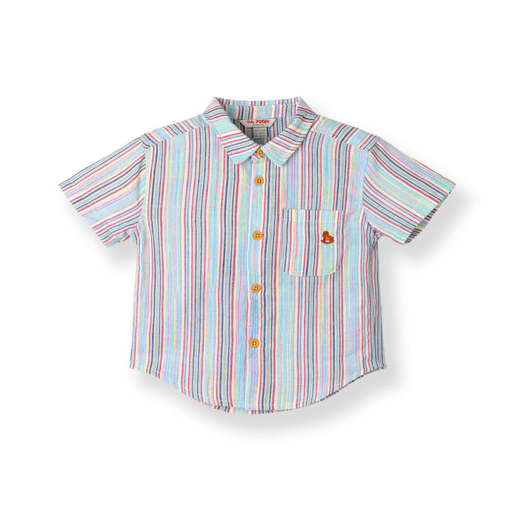 Baby Boy Bluewave Stripe Short Sleeve Shirt