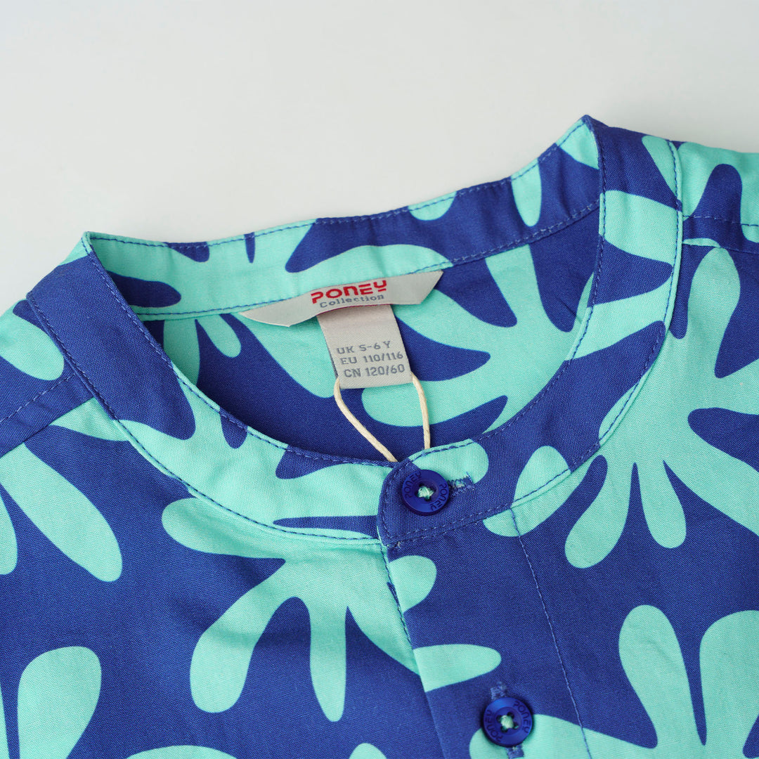 Boys Blue Splash Play Short Sleeve Shirt