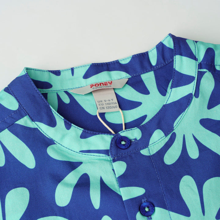 Boys Blue Splash Play Short Sleeve Shirt