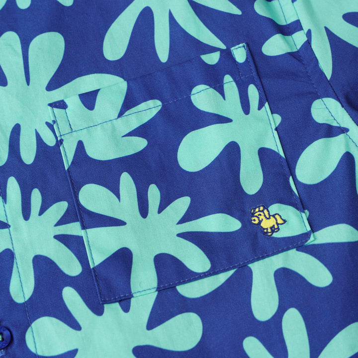 Boys Blue Splash Play Short Sleeve Shirt