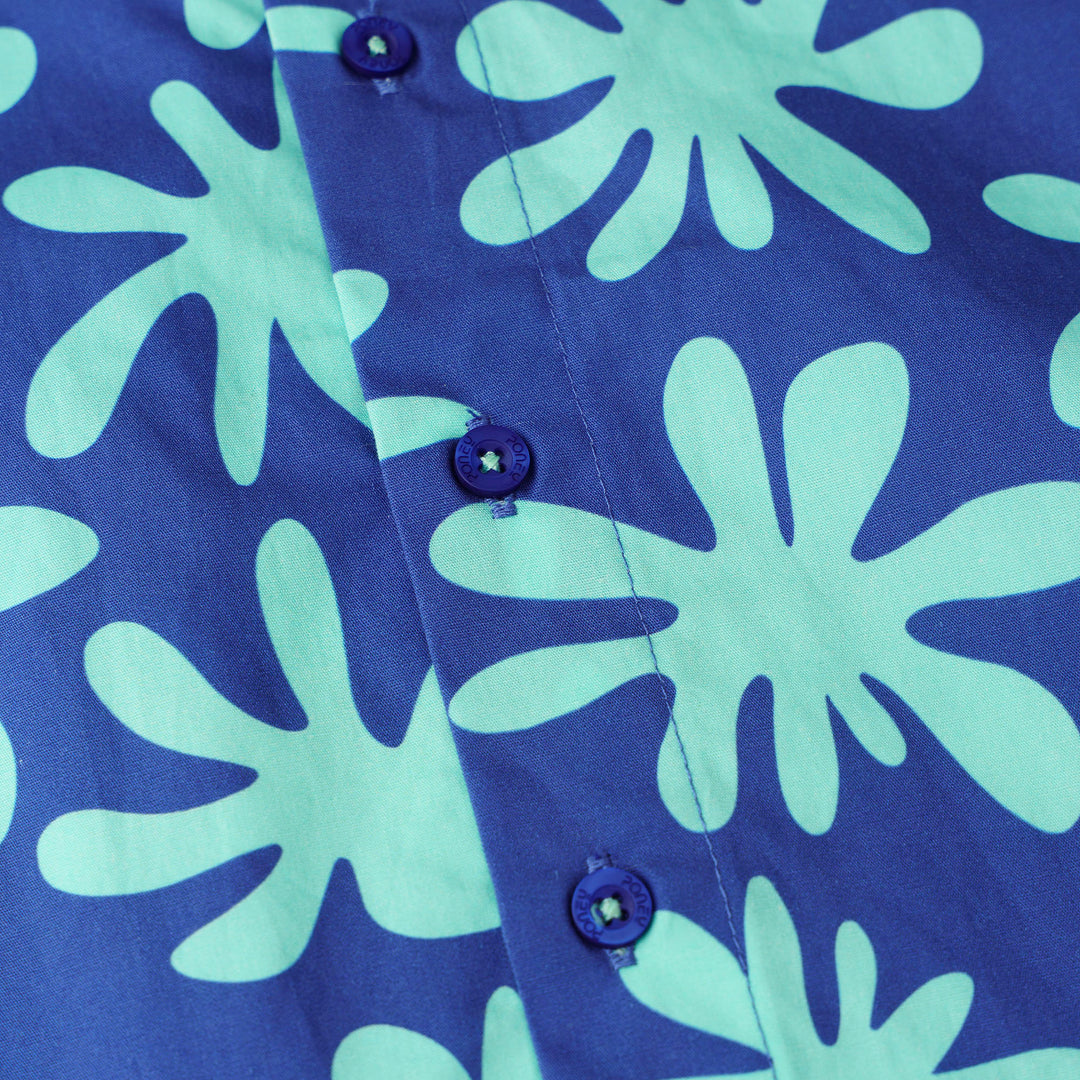 Boys Blue Splash Play Short Sleeve Shirt