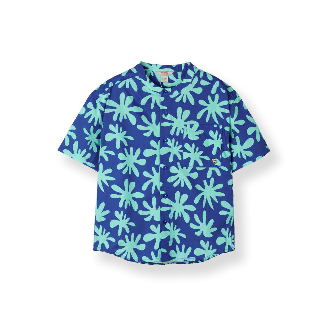 Boys Blue Splash Play Short Sleeve Shirt