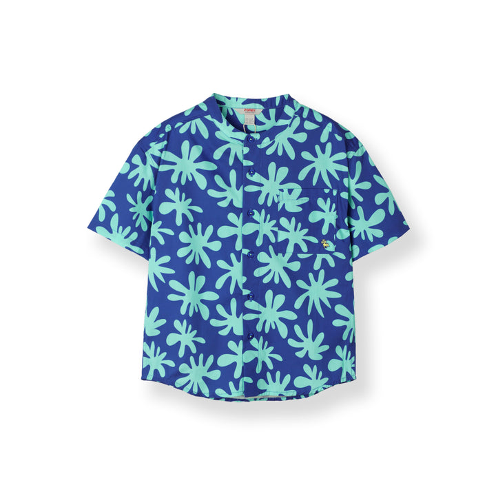 Boys Blue Splash Play Short Sleeve Shirt