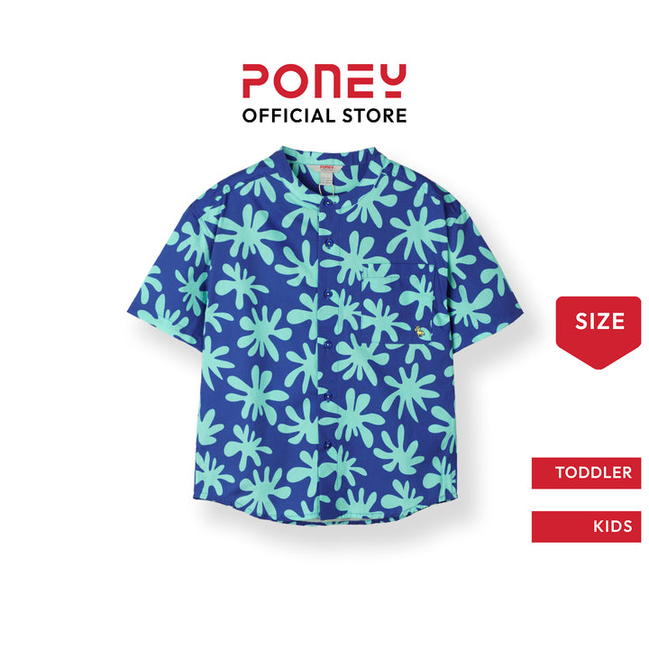 Boys Blue Splash Play Short Sleeve Shirt