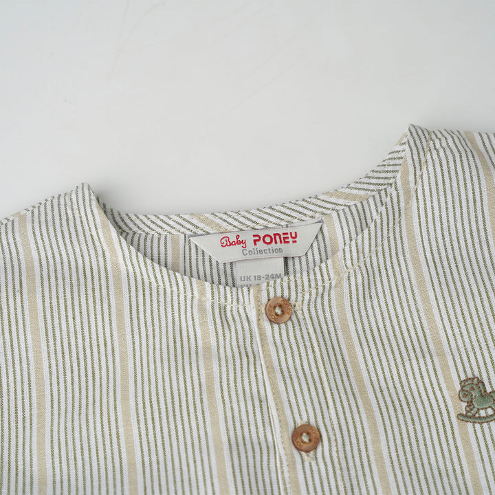 Baby Boy Forest Stripe Long Sleeve Shirt