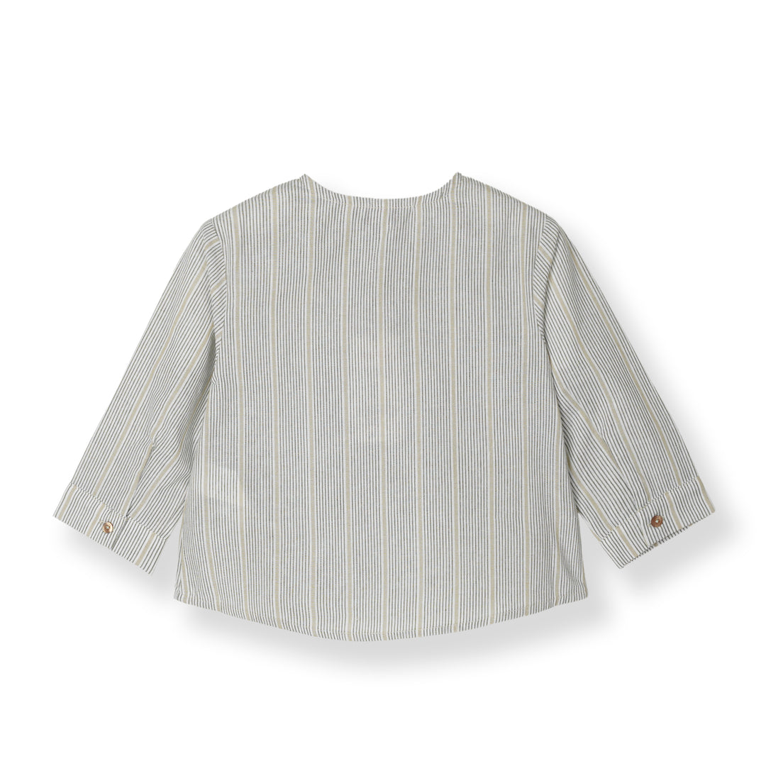 Baby Boy Forest Stripe Long Sleeve Shirt