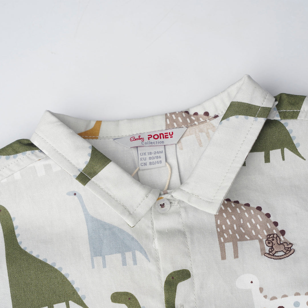 Baby Boy Little Dino Land Long Sleeve Shirt