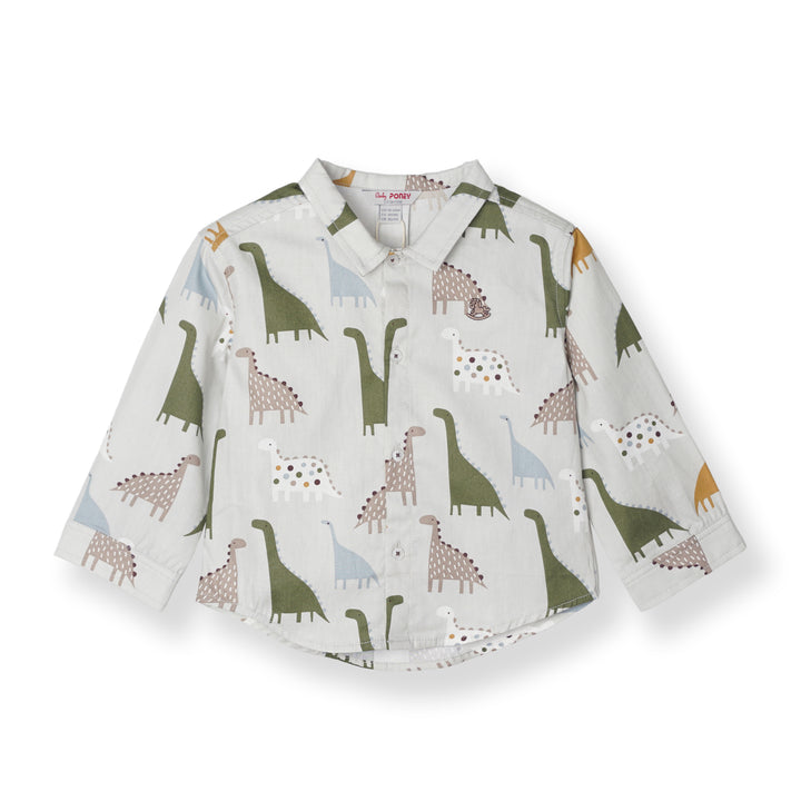 Baby Boy Little Dino Land Long Sleeve Shirt