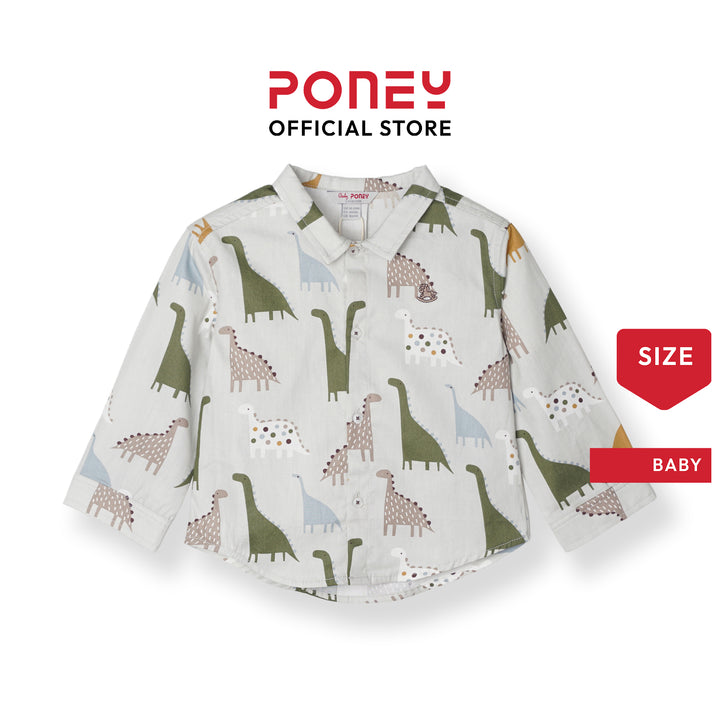 Baby Boy Little Dino Land Long Sleeve Shirt