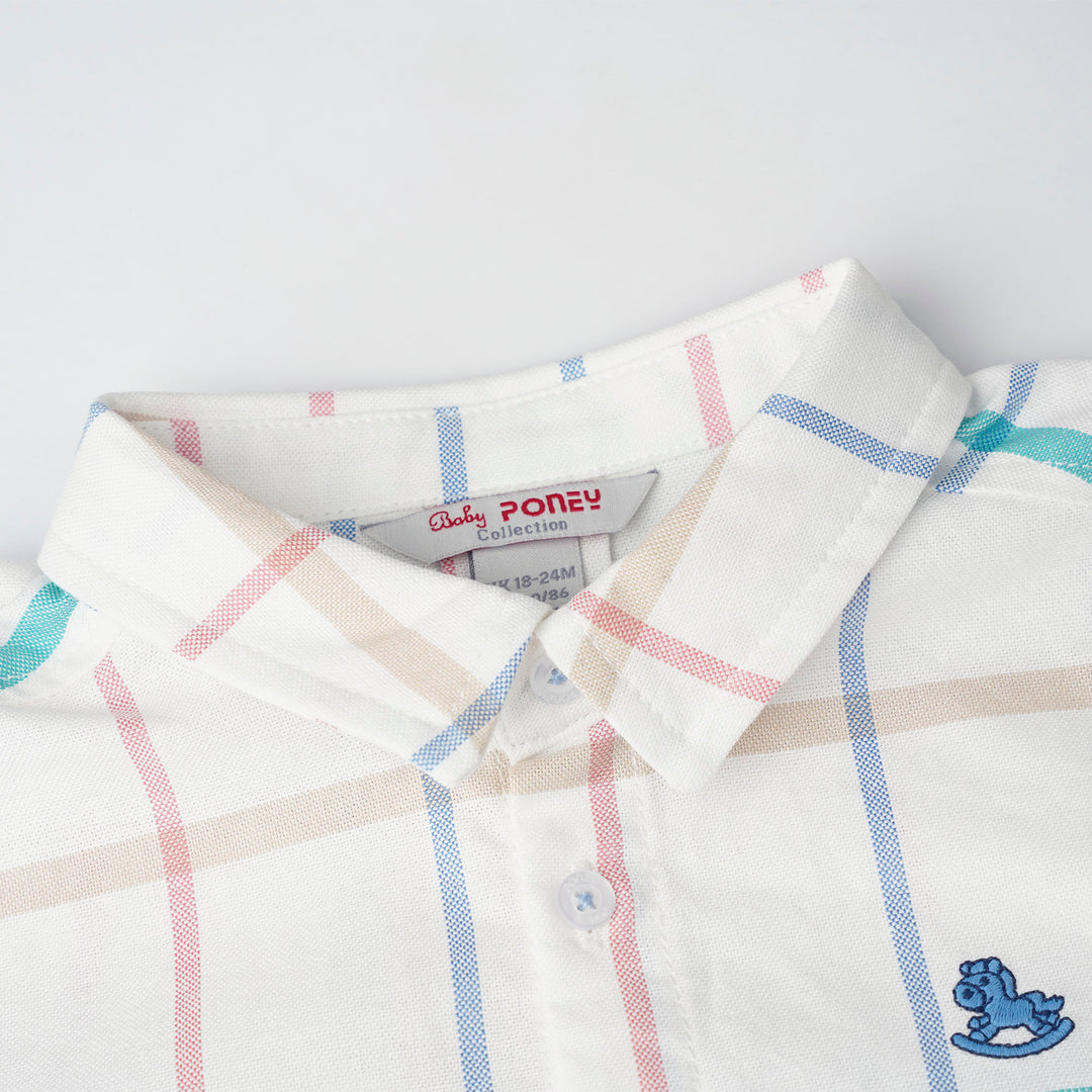 Baby Boy Rainbow Checks Long Sleeve Shirt
