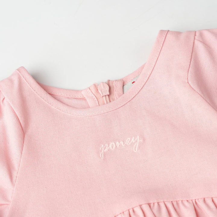 Pink Blush Linen Short Sleeve Dress