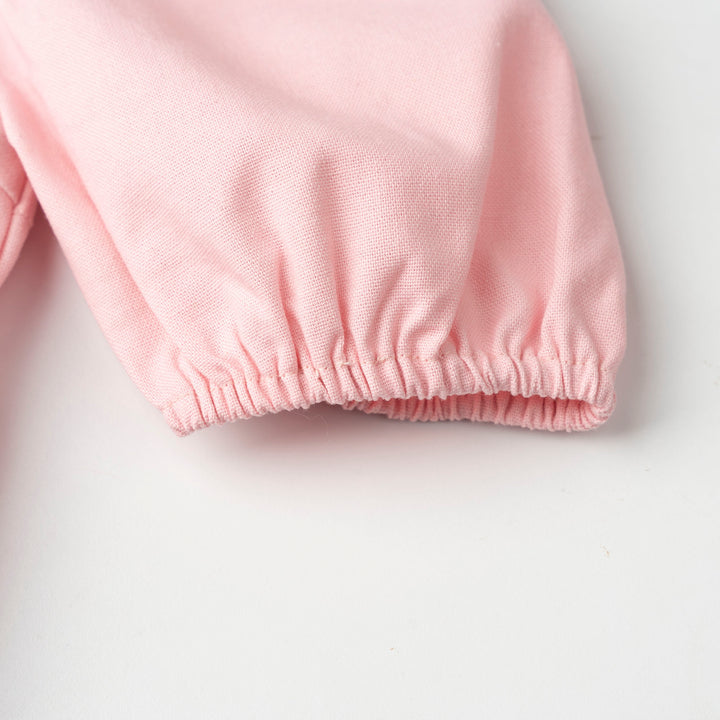 Pink Blush Linen Short Sleeve Dress