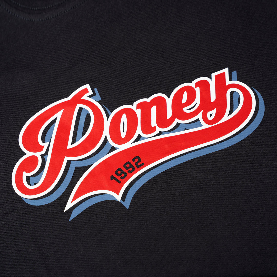 Poney Black Authentic Logo Short Sleeve Tee