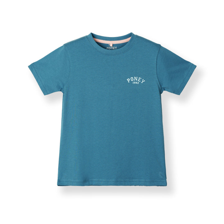 Poney Blue Iconic Logo Short Sleeve Tee