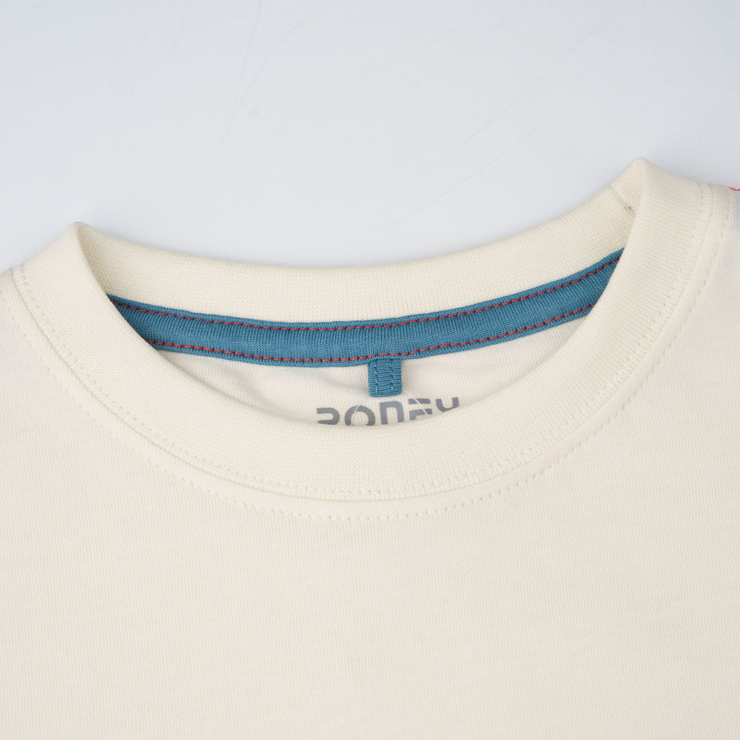 Poney Boys Cream Iconic Logo Short Sleeve Tee