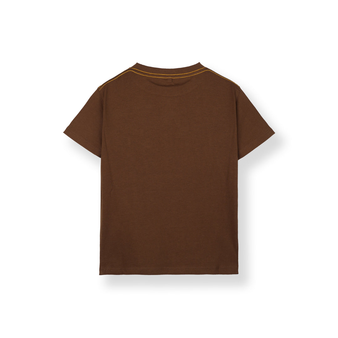 Poney Boys Coffee Brown Iconic Logo Short Sleeve Tee