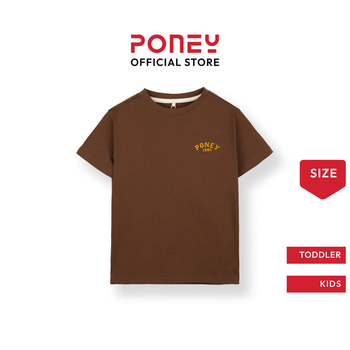 Poney Boys Coffee Brown Iconic Logo Short Sleeve Tee