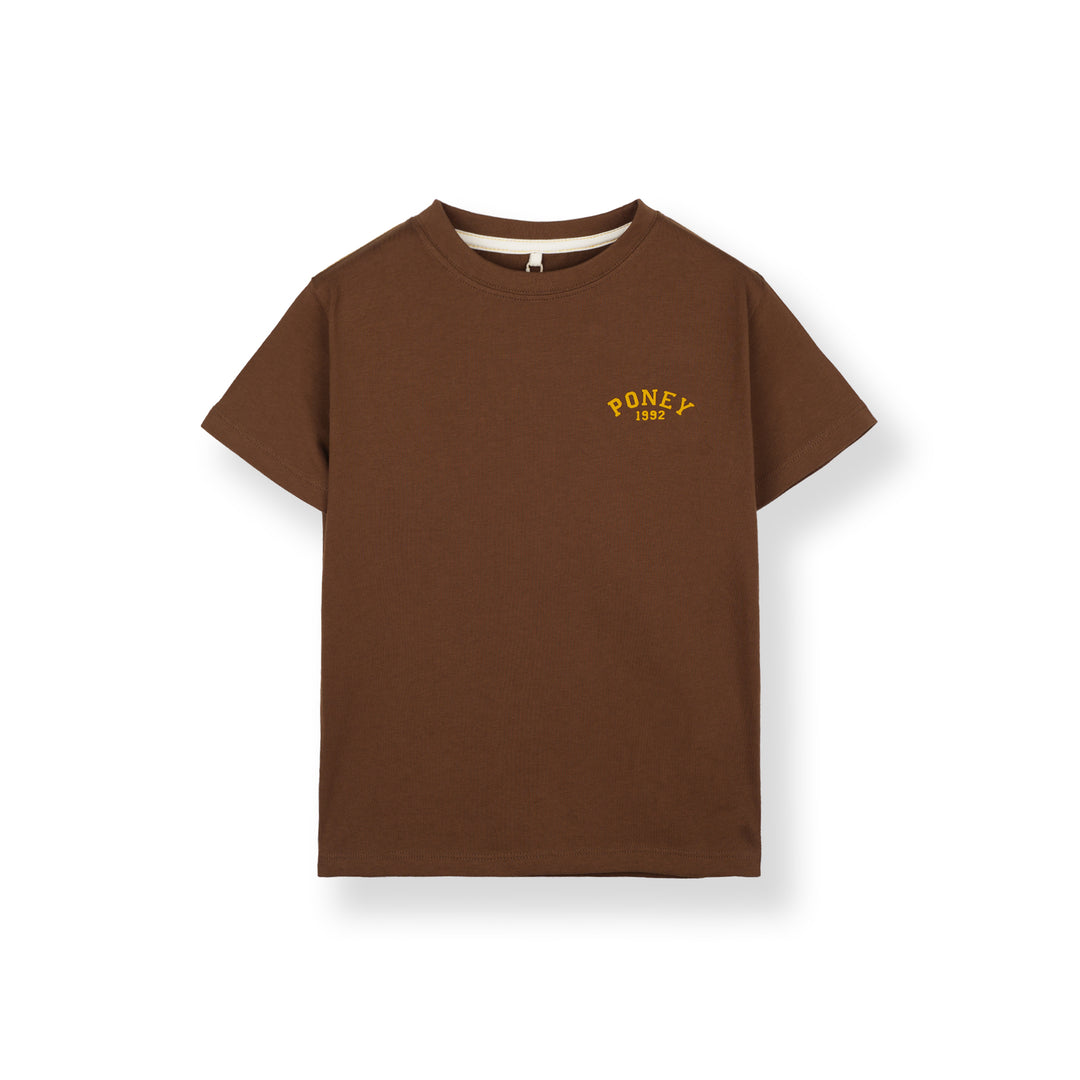 Poney Boys Coffee Brown Iconic Logo Short Sleeve Tee