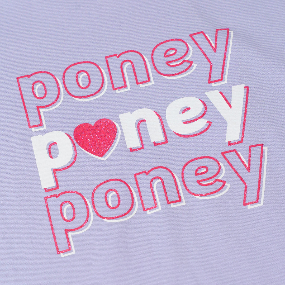 Poney Sparkly Heart Short Sleeve Tee