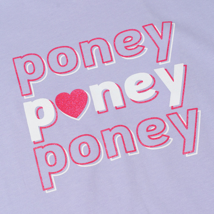 Poney Sparkly Heart Short Sleeve Tee