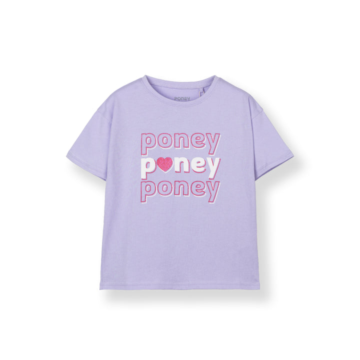 Poney Sparkly Heart Short Sleeve Tee