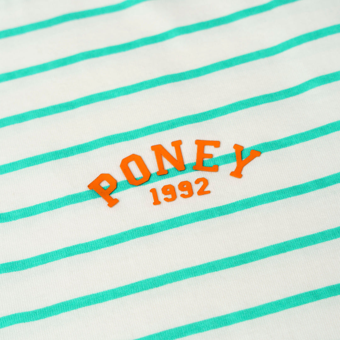 Poney Green Iconic Stripes Oversized Short Sleeve Tee