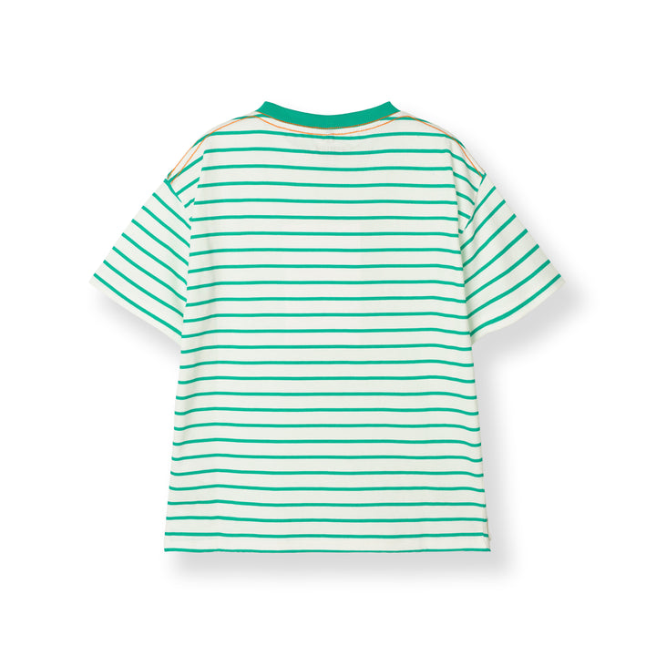 Poney Green Iconic Stripes Oversized Short Sleeve Tee