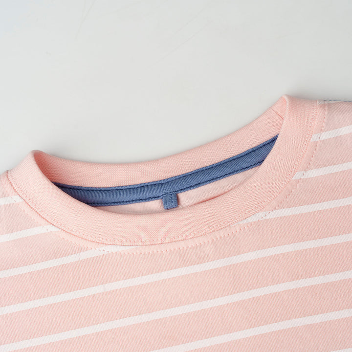 Poney Light Pink Iconic Stripes Oversized Short Sleeve Tee