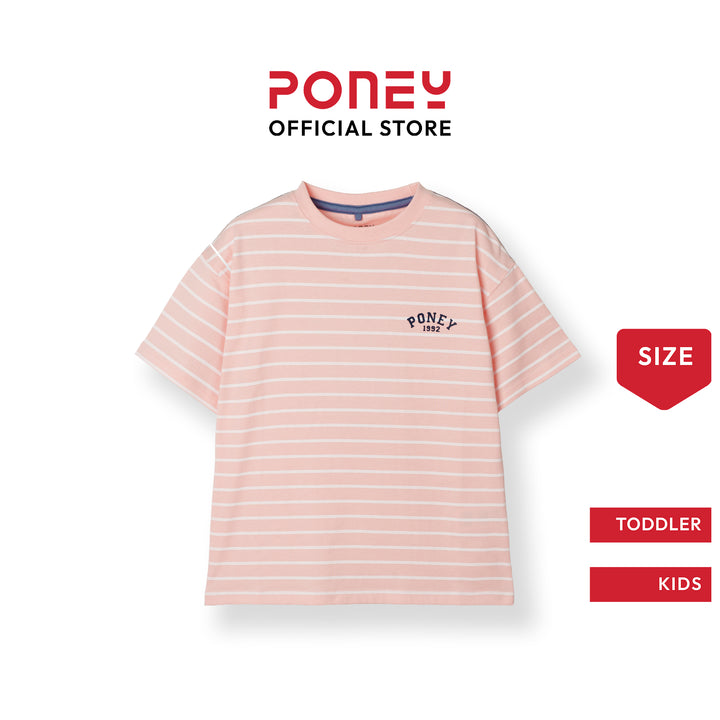 Poney Light Pink Iconic Stripes Oversized Short Sleeve Tee