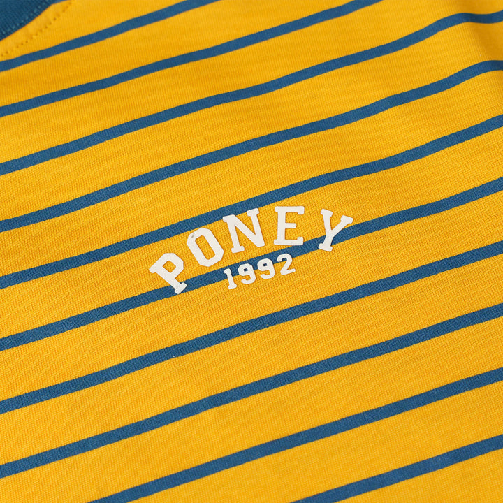 Poney Mustard Iconic Stripes Oversized Short Sleeve Tee
