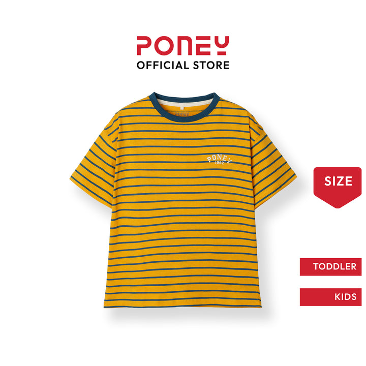 Poney Mustard Iconic Stripes Oversized Short Sleeve Tee
