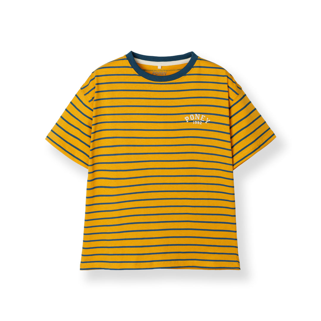 Poney Mustard Iconic Stripes Oversized Short Sleeve Tee