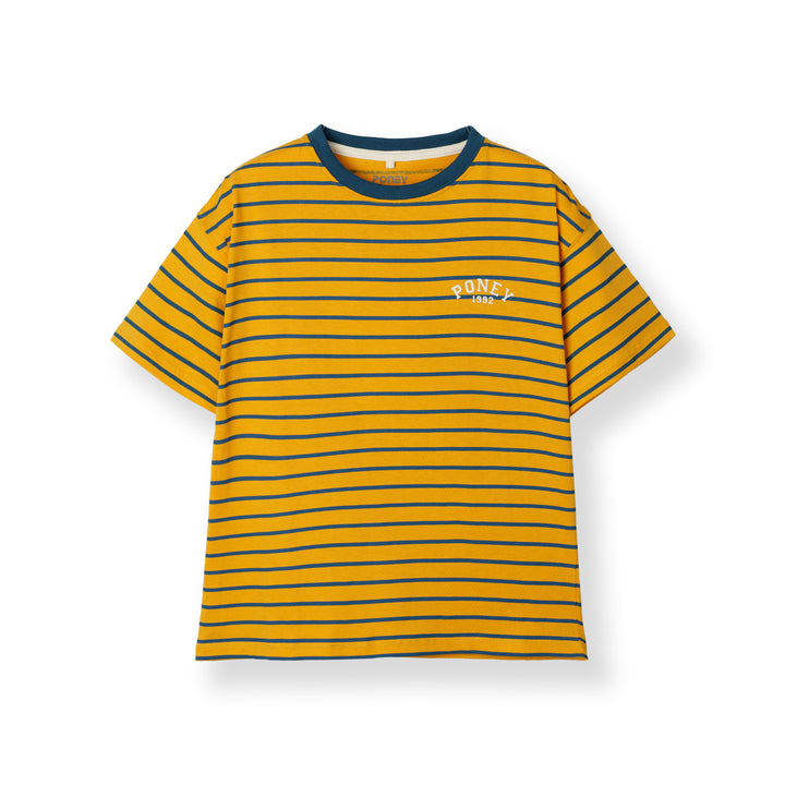 Poney Mustard Iconic Stripes Oversized Short Sleeve Tee