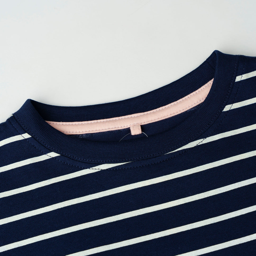 Poney Navy Iconic Stripes Oversized Short Sleeve Tee