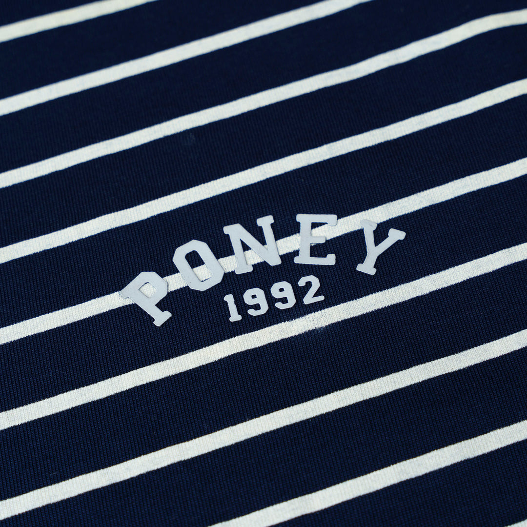 Poney Navy Iconic Stripes Oversized Short Sleeve Tee