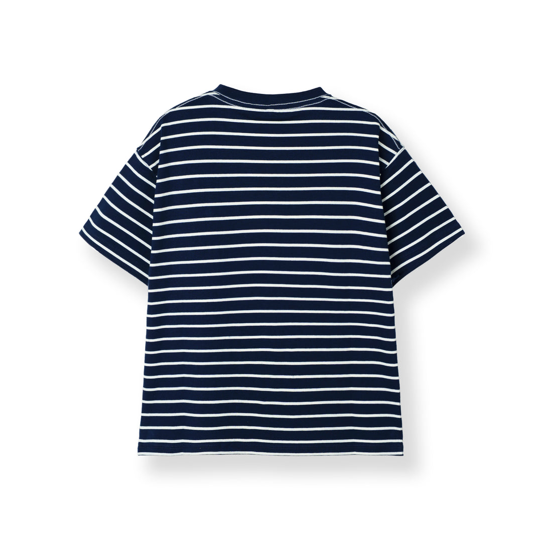 Poney Navy Iconic Stripes Oversized Short Sleeve Tee