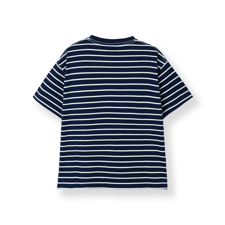 Poney Navy Iconic Stripes Oversized Short Sleeve Tee