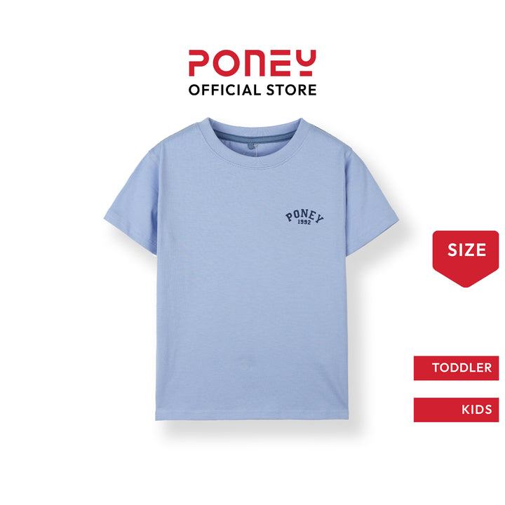 Poney Boys Light Blue Iconic Logo Short Sleeve Tee