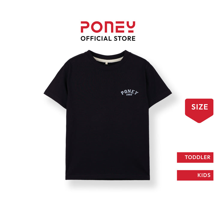 Poney Boys Black Iconic Logo Short Sleeve Tee