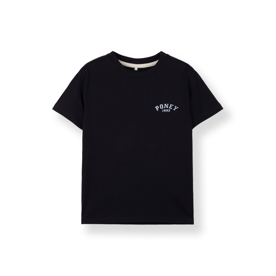 Poney Boys Black Iconic Logo Short Sleeve Tee