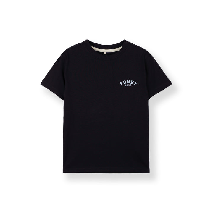 Poney Boys Black Iconic Logo Short Sleeve Tee