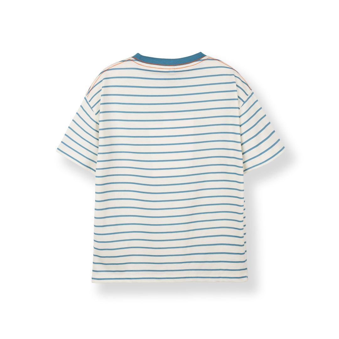 Poney Boys Blue Iconic Stripes Oversized Short Sleeve Tee