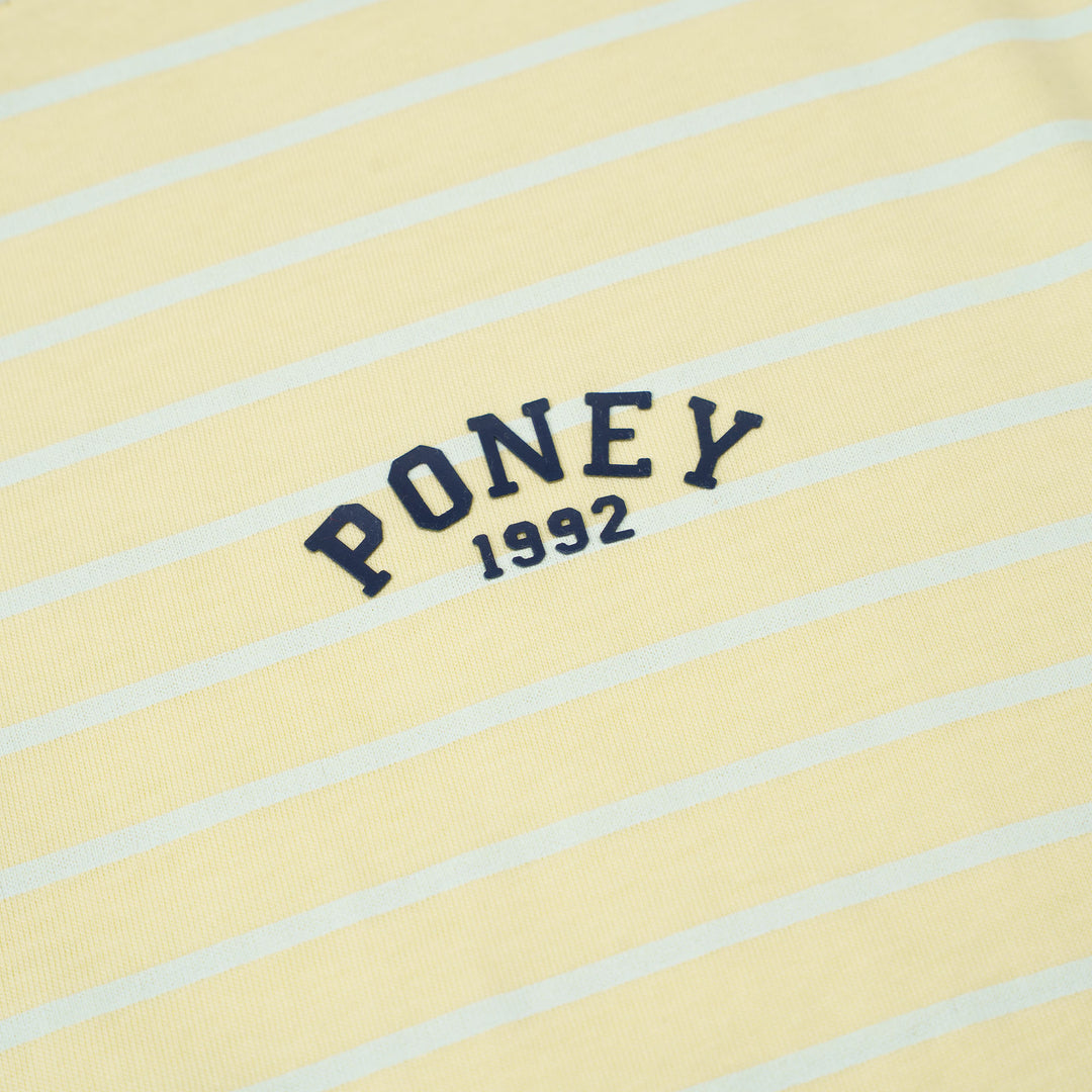 Poney Boys Light Yellow Iconic Stripes Oversized Short Sleeve Tee