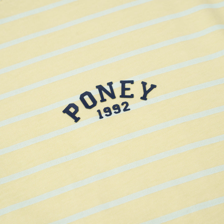 Poney Boys Light Yellow Iconic Stripes Oversized Short Sleeve Tee