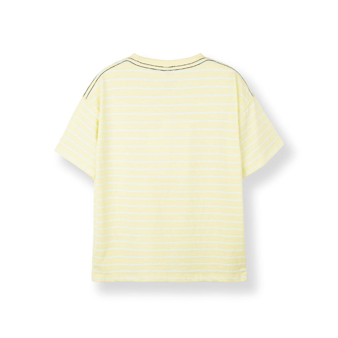 Poney Boys Light Yellow Iconic Stripes Oversized Short Sleeve Tee